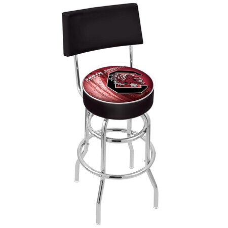 Holland Bar Stool Co 25" Chrome 2-Ring South Carolina Swivel Bar Stool, Back L7C425SouCar-D2